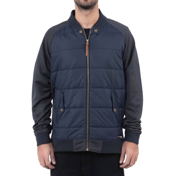 Holden Penmar Bomber Jacket Navy Grey Men's Medium